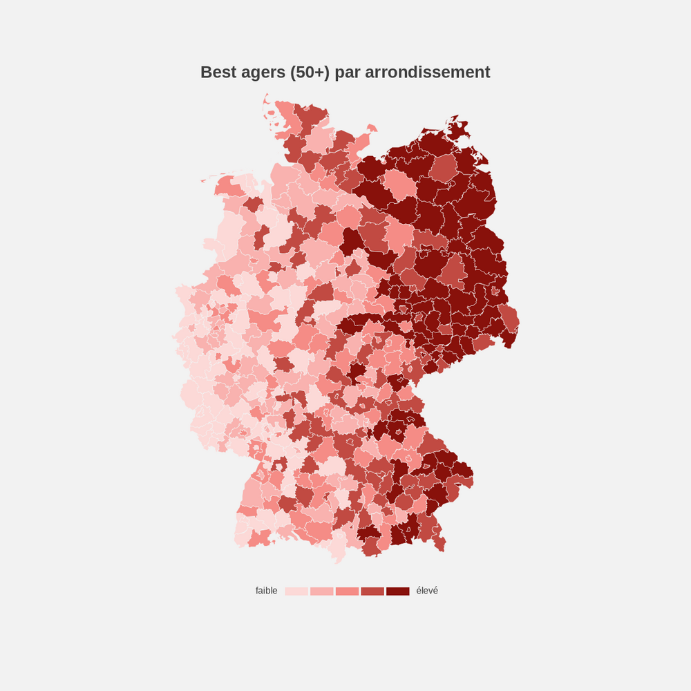 Carte des best agers (50+) par arrondissement en Allemagne